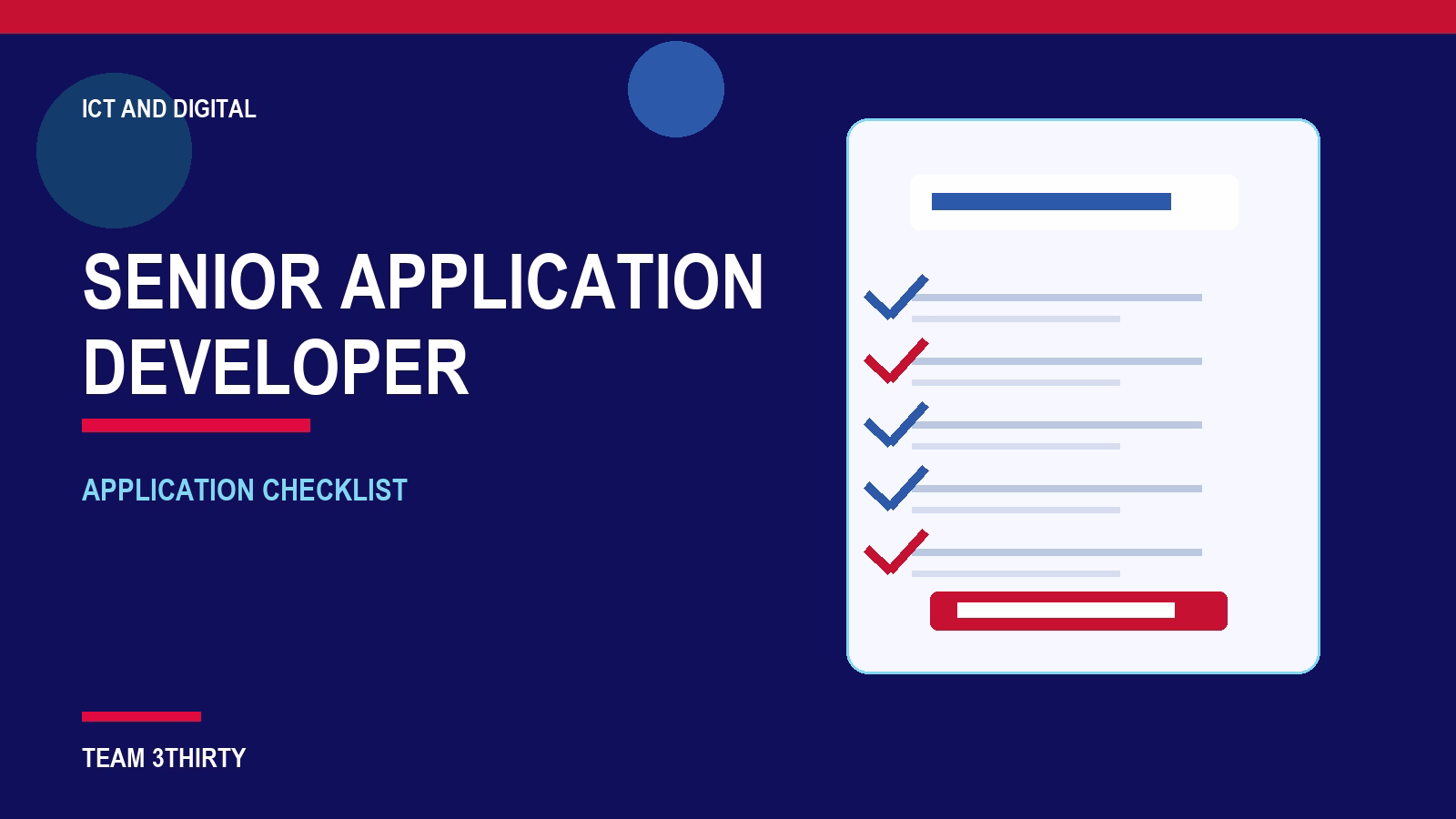 How to apply for Senior Application Developer