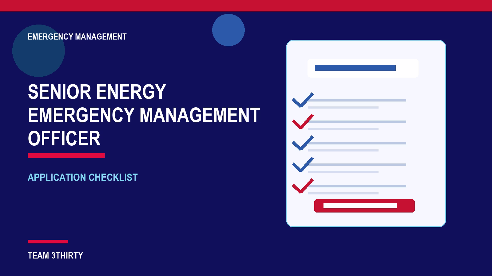 How to apply for Senior Energy Emergency Management Officer