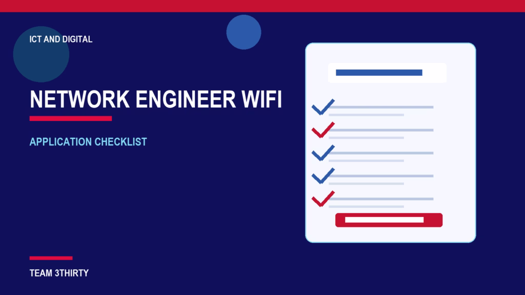 Application checklist for Senior Network Engineer - WIFI