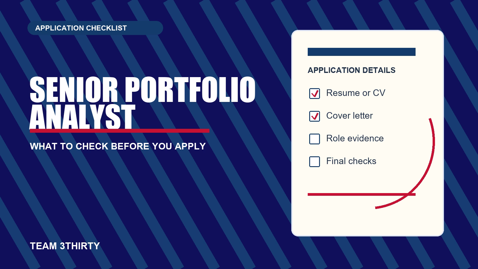 How to apply for Senior Portfolio Analyst