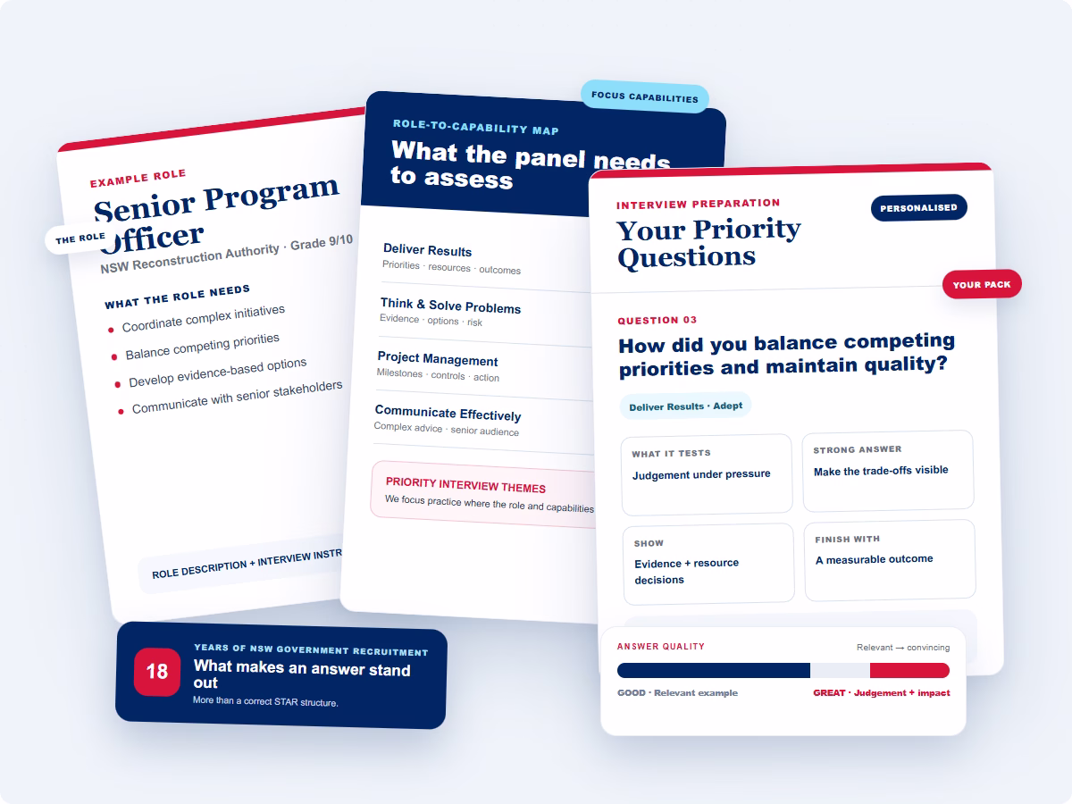 Preview of a personalised Team 3Thirty Interview Preparation Pack