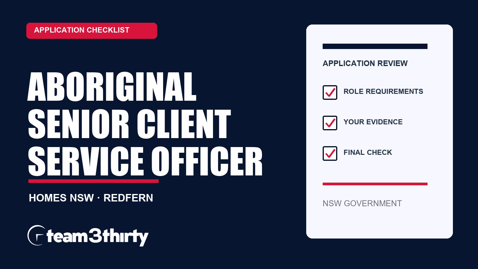 How to apply for Aboriginal Senior Client Service Officer
