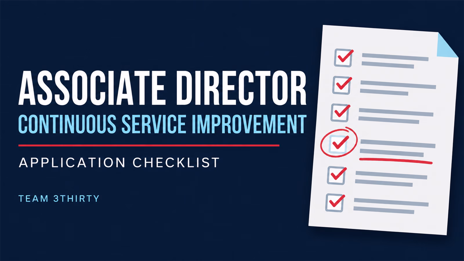 Associate Director, Continuous Service Improvement Application Checklist: What to Prepare Before You Apply