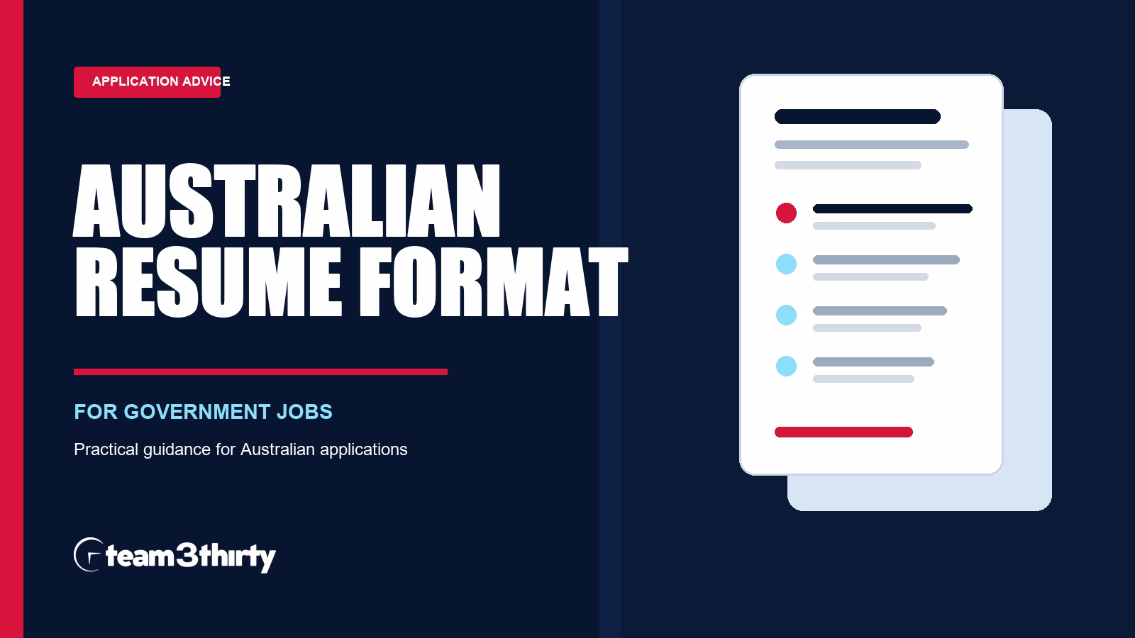 Australian resume format for government job applications