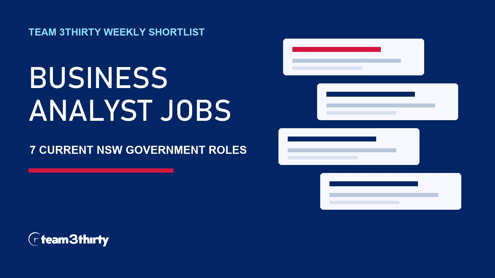 Seven current NSW Government Business Analyst roles