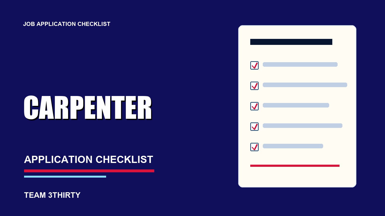 How to apply for Carpenter