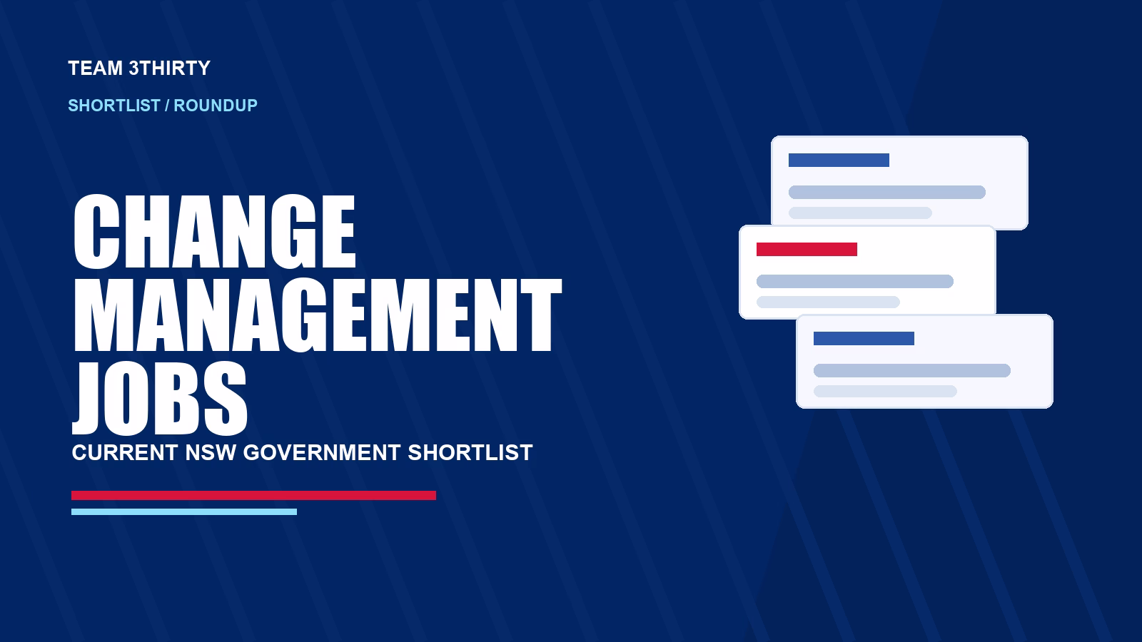 Current NSW Government Change Management jobs shortlist