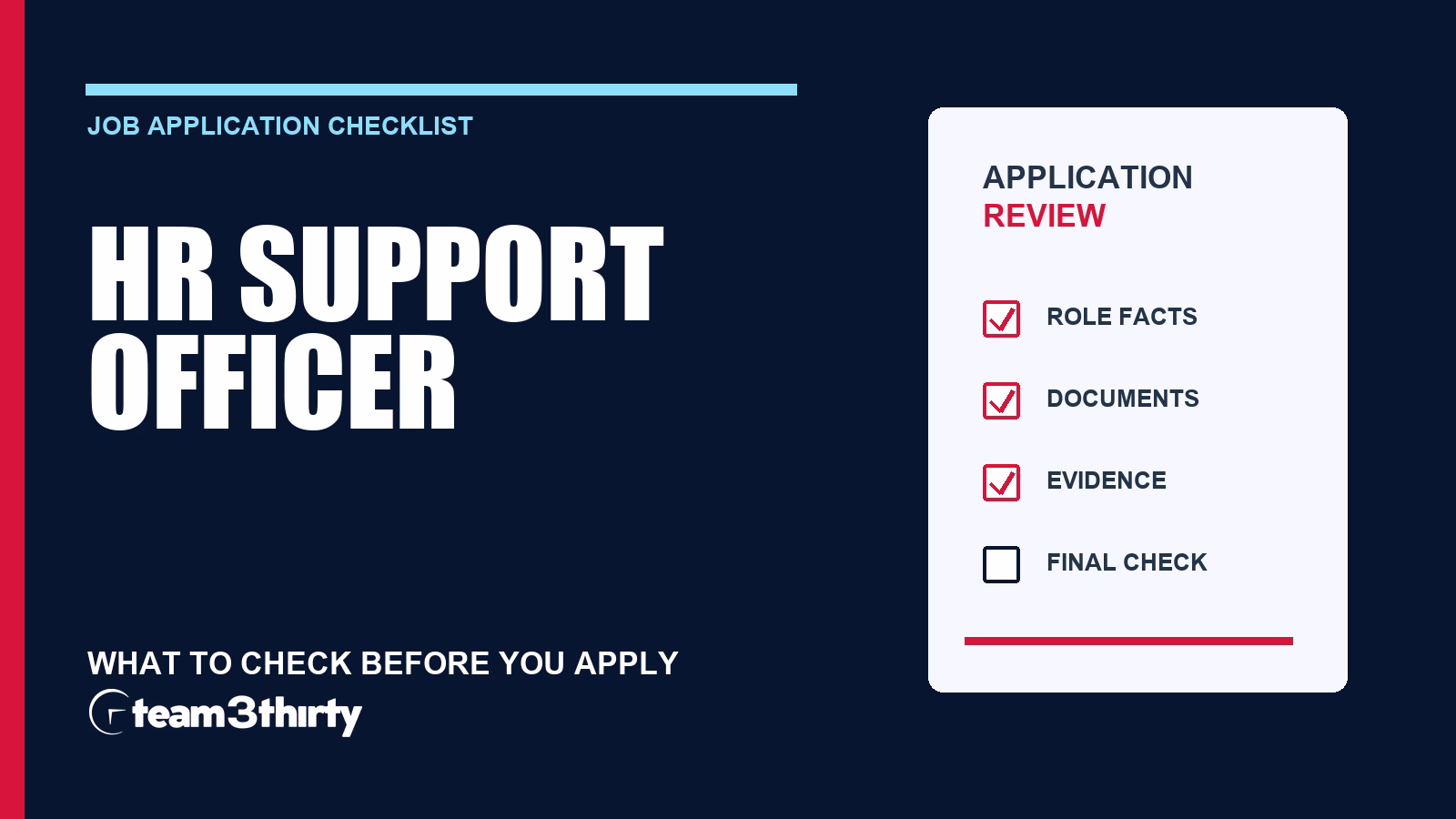 How to apply for HR Support Officer (HR Cadet – targeted under 25)