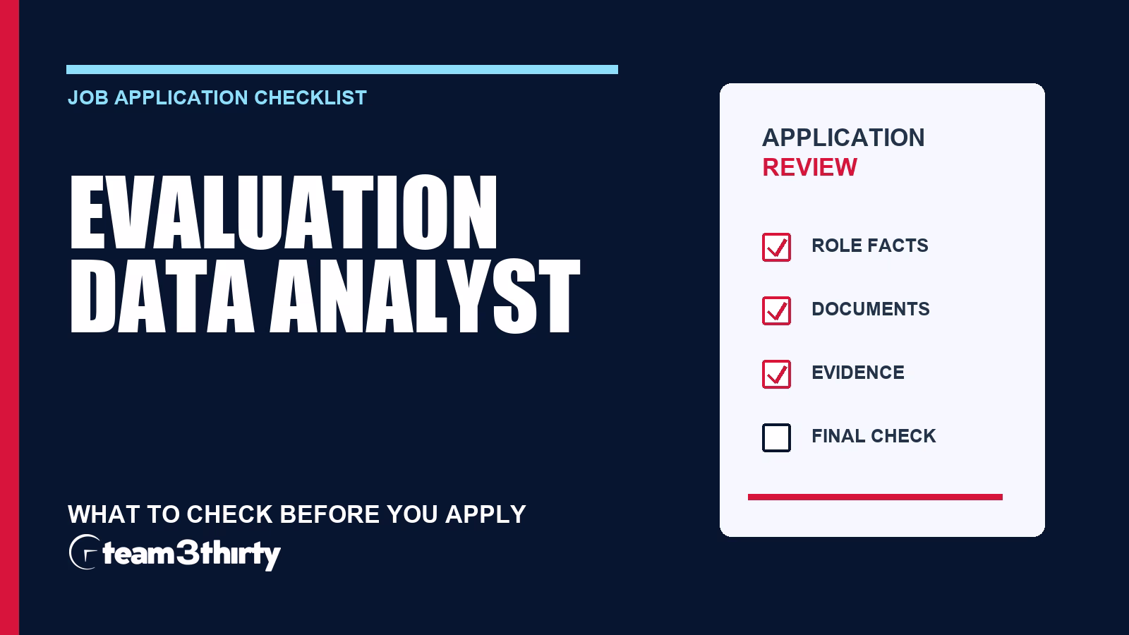 How to apply for Evaluation Data Analyst