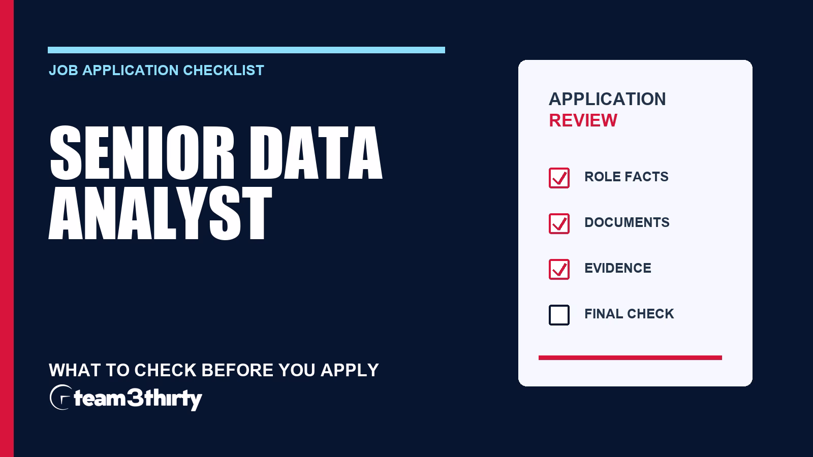 How to apply for Senior Data Analyst