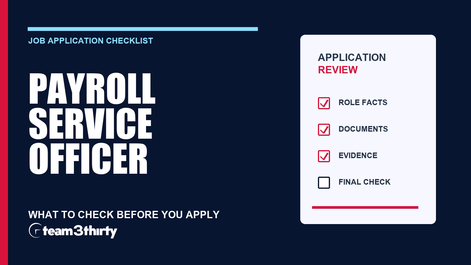 How to apply for Payroll Service Officer