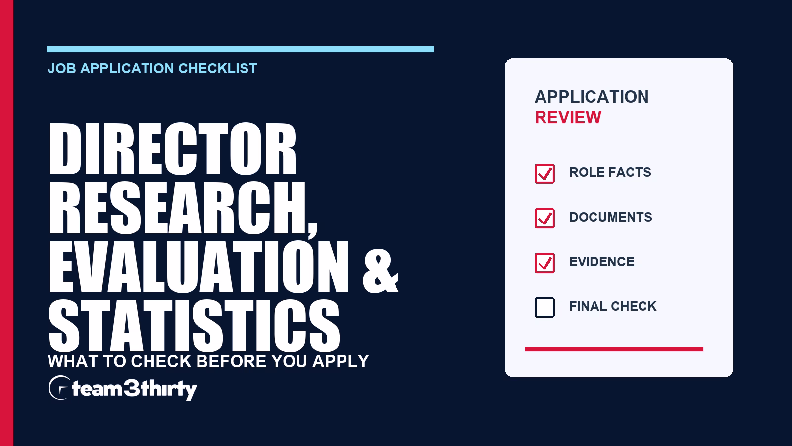 How to apply for Director, Corrections Research Evaluation and Statistics