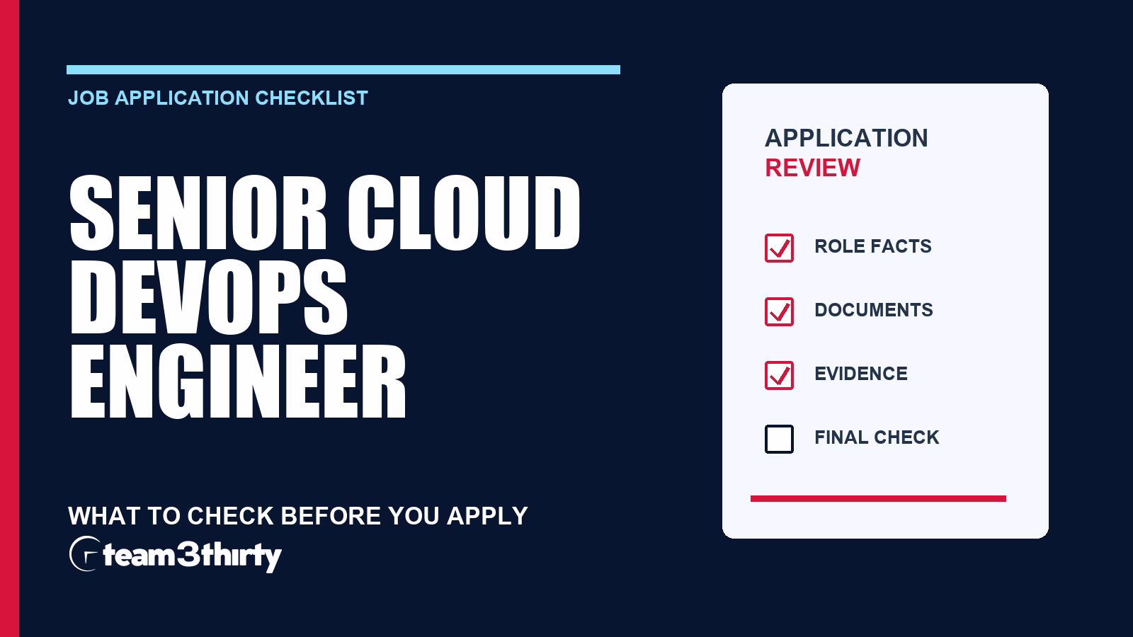 How to apply for Senior Cloud DevOps Engineer