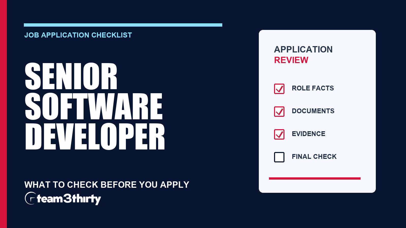 How to apply for Senior Software Developer, Digital Transformation