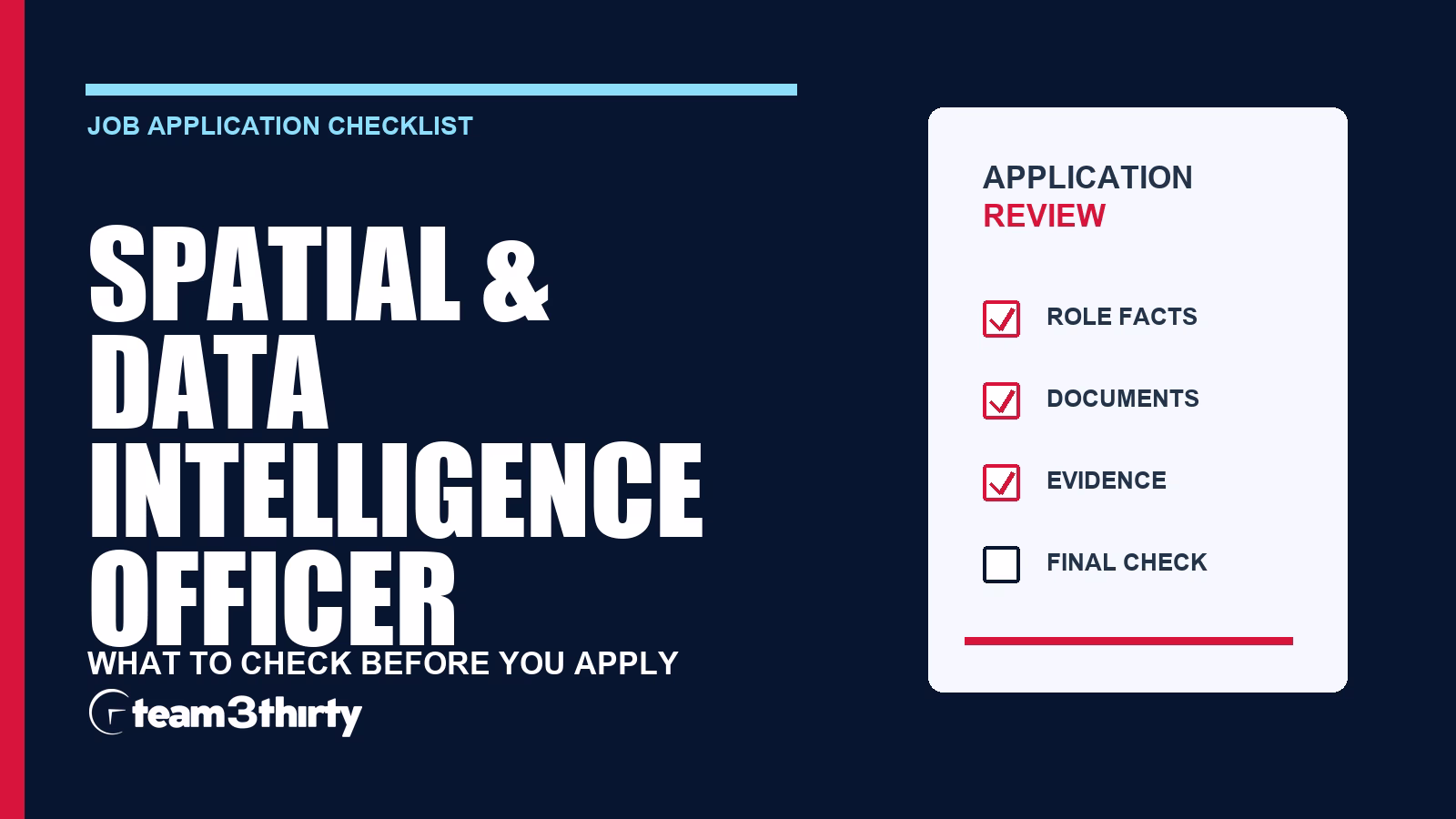 How to apply for Spatial & Data Intelligence Officer