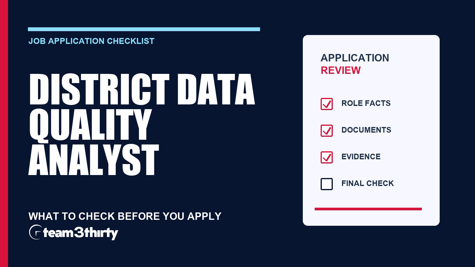 How to apply for District Data Quality Analyst