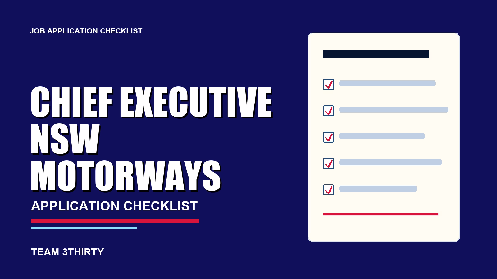 Chief Executive NSW Motorways: The Application Checklist Before You Submit