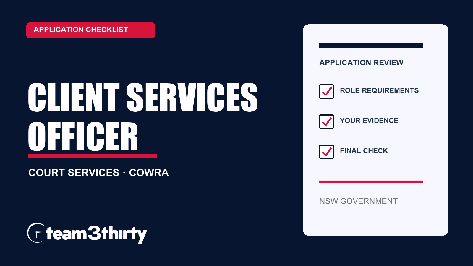 How to apply for Client Services Officer – Court Services