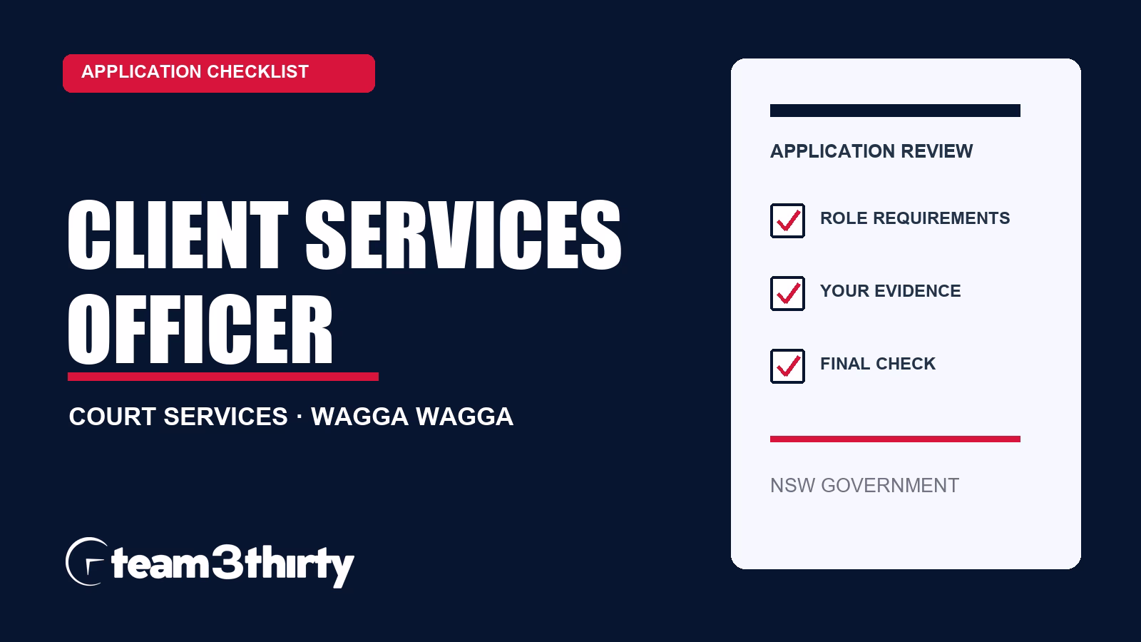How to apply for Client Services Officer – Court Services