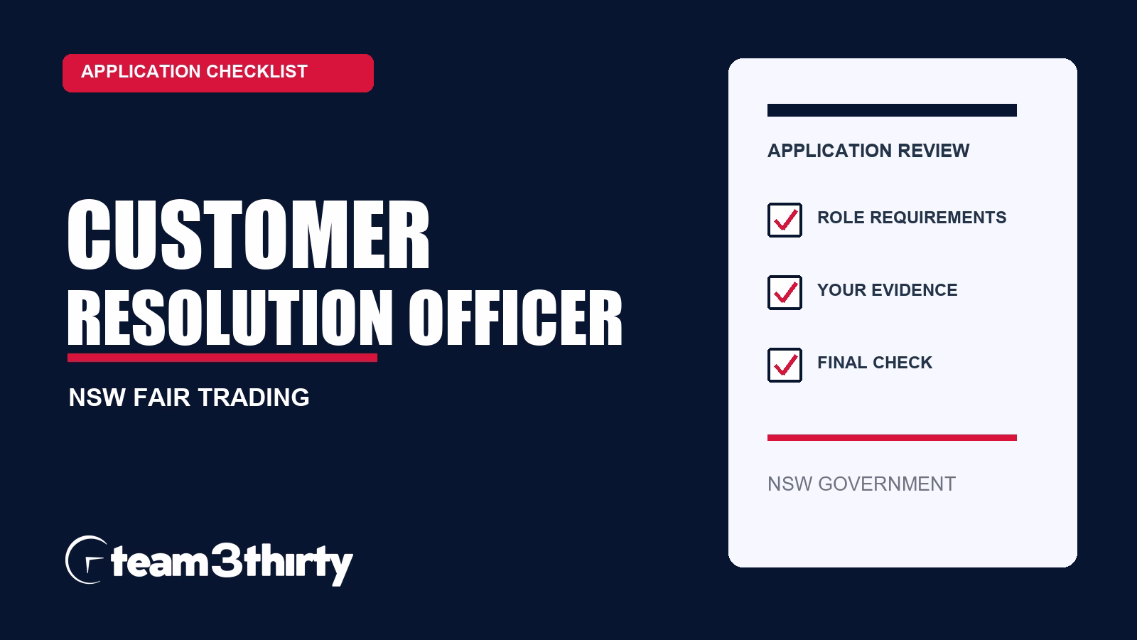 How to apply for Customer Resolution Officer