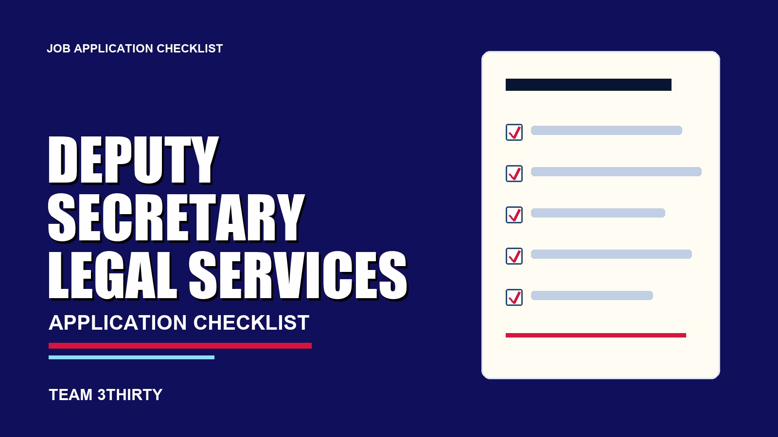 Deputy Secretary, Law, Reform and Legal Services Application Checklist: What to Prepare Before You Apply