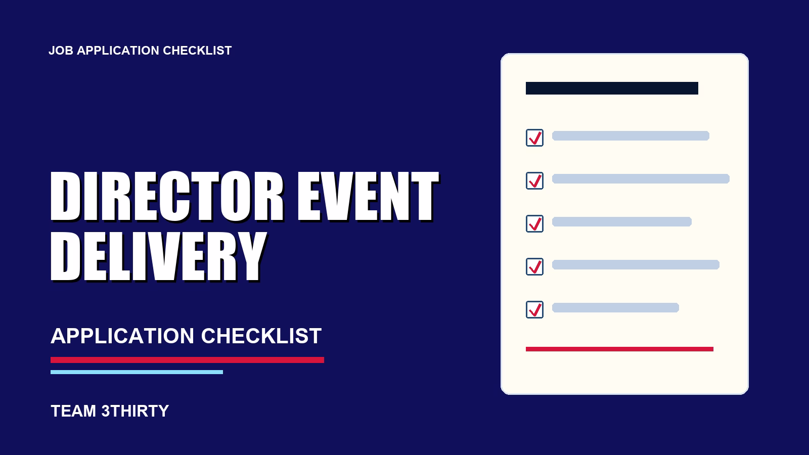 Director Event Delivery & Activation Application Checklist: What to Prepare Before You Apply