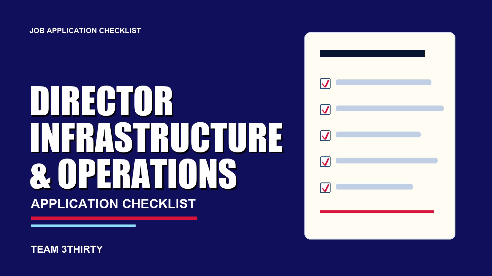 Director, Infrastructure and Operations: The Application Checklist Before You Submit