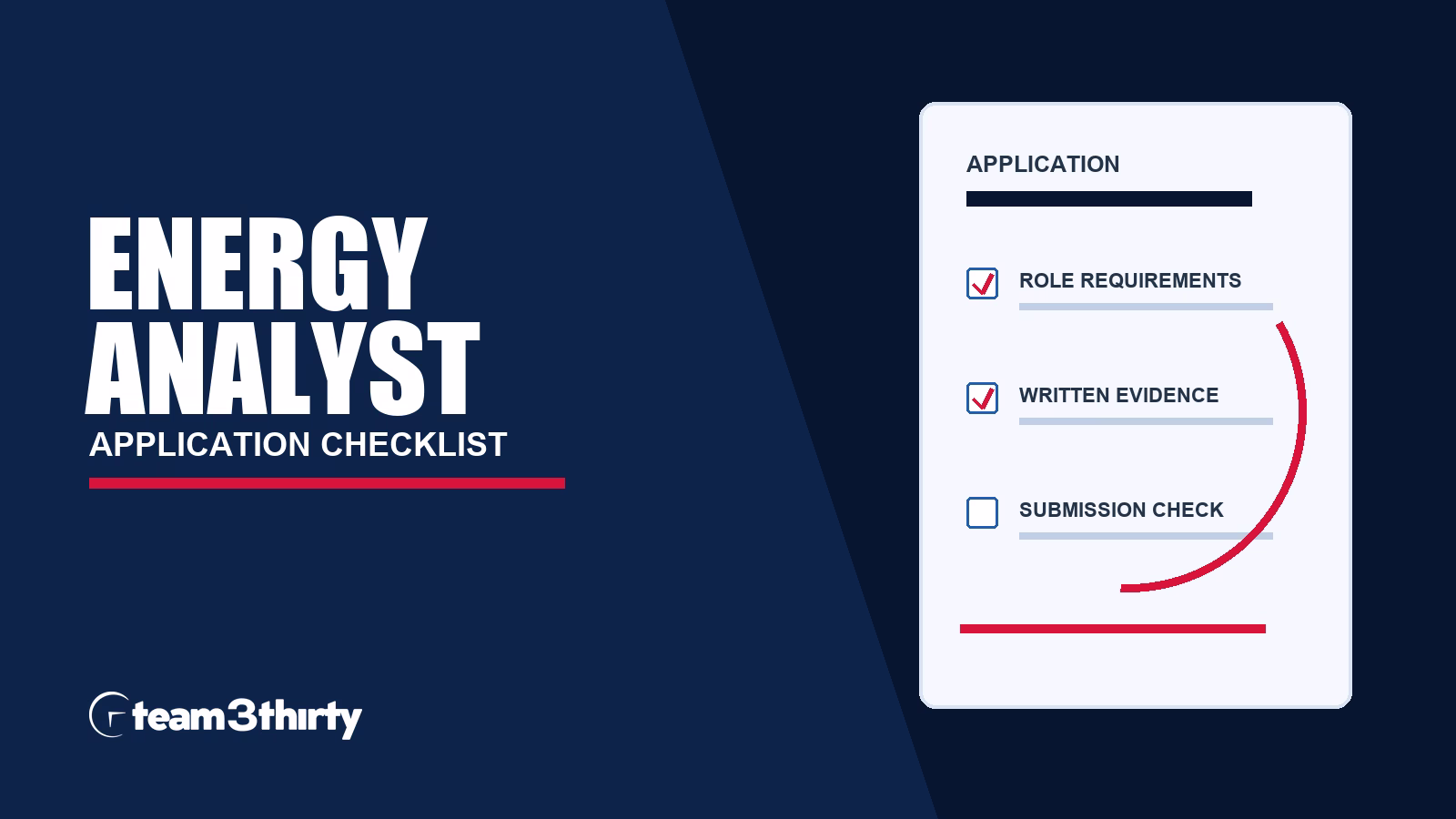Energy Analyst Application Checklist application checklist, Team 3Thirty