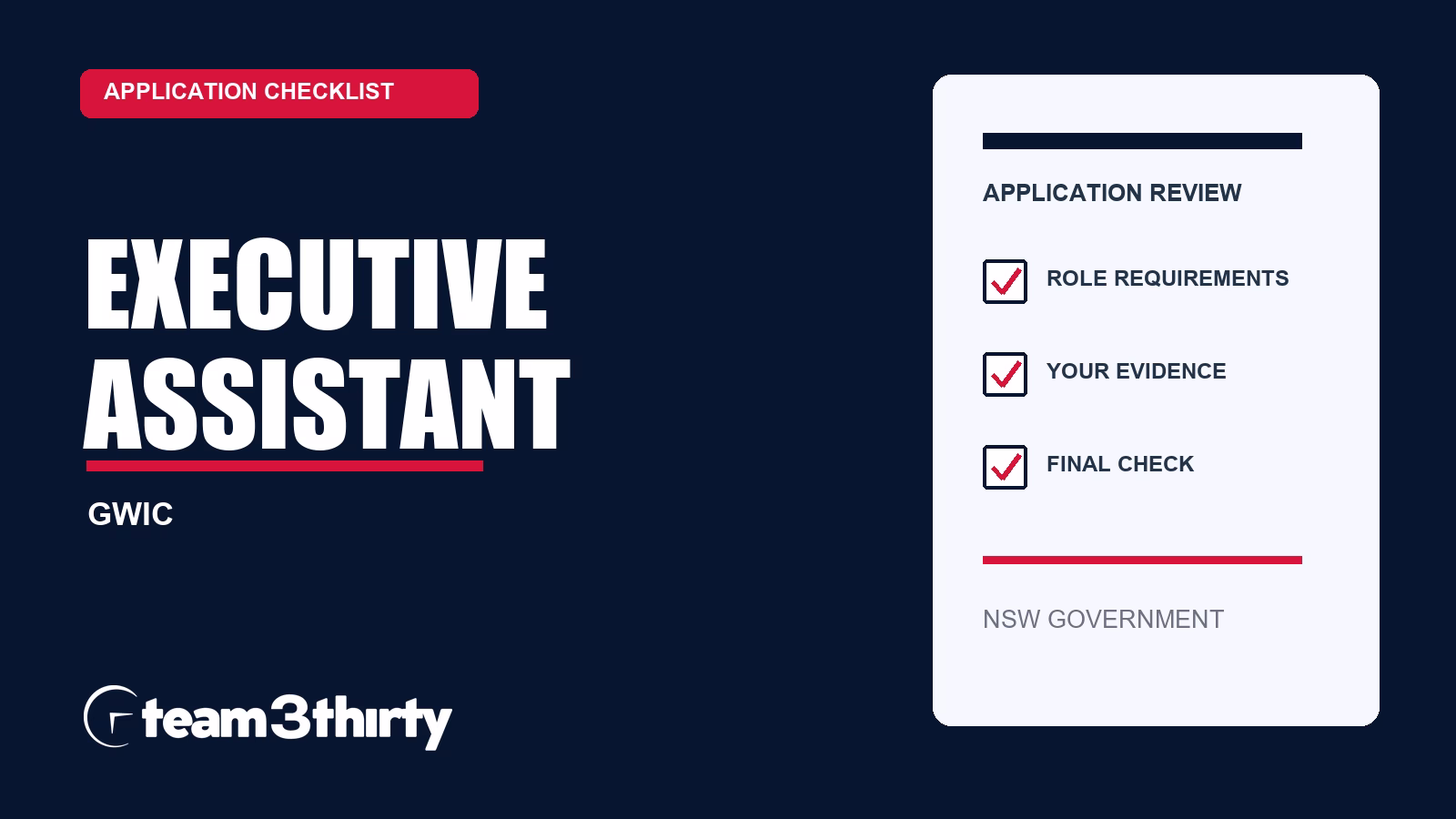How to apply for Executive Assistant