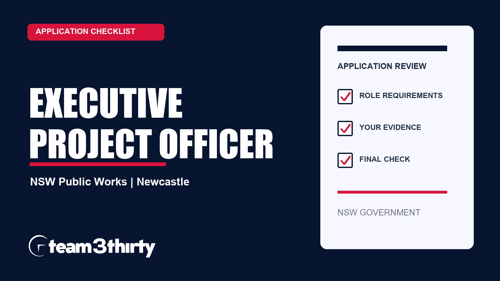 How to apply for Executive Project Officer