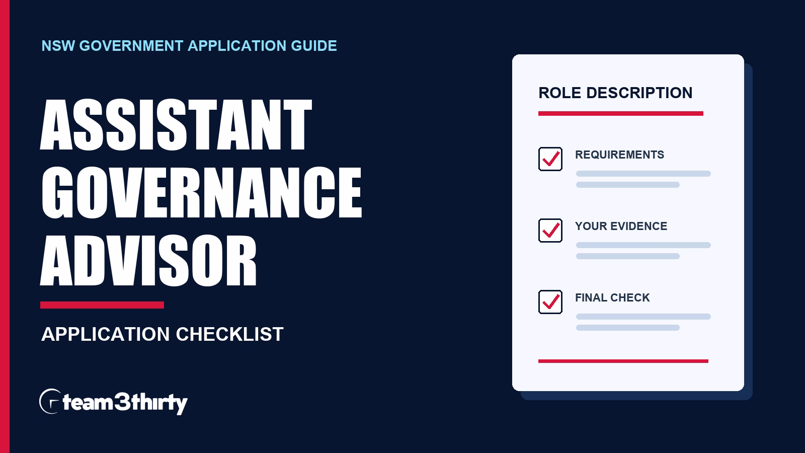 How to apply for Assistant Governance Advisor at Revenue NSW