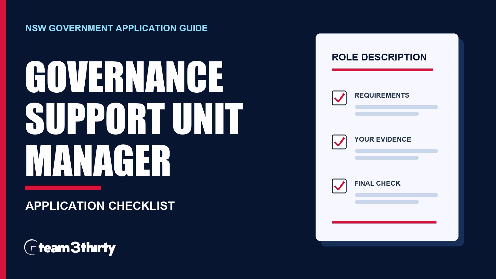 How to apply for Governance Support Unit Manager in NSW Health
