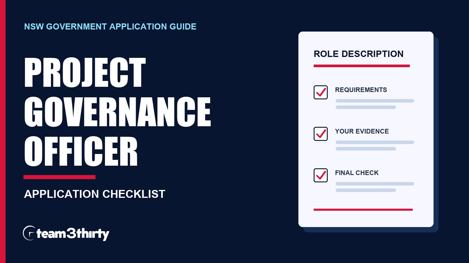 How to apply for Project Governance Officer at Transport for NSW