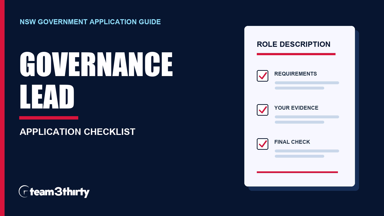 How to apply for Governance Lead at Fire and Rescue NSW