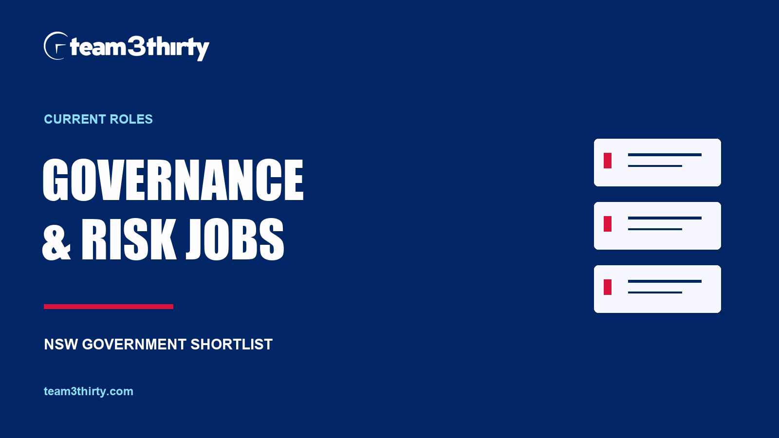 Team 3Thirty — governance & risk jobs