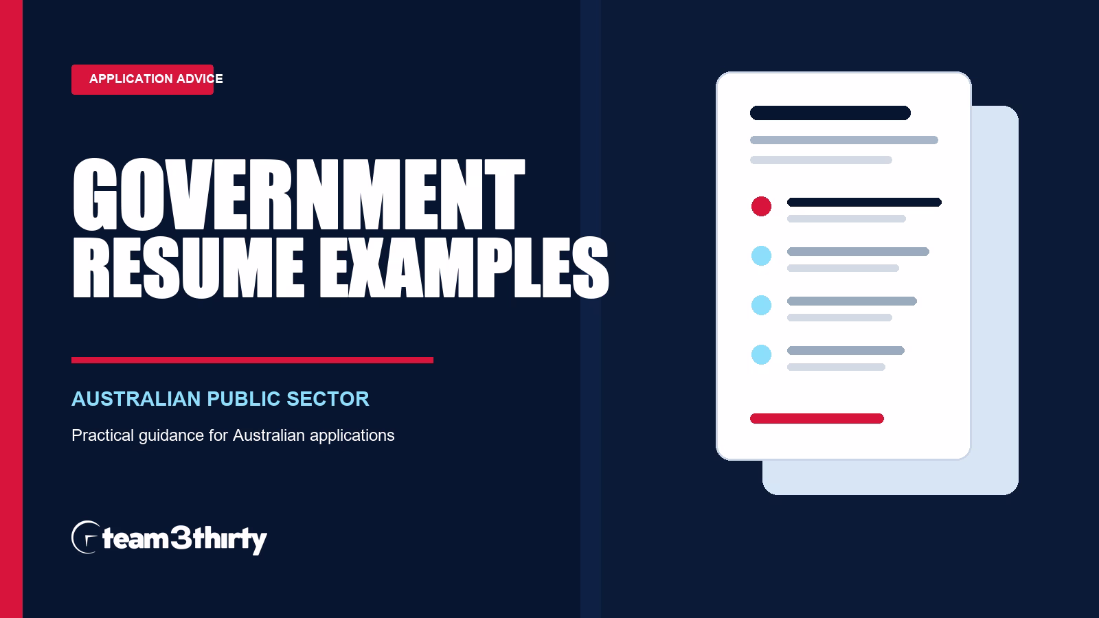Government resume examples for Australian public sector job applications
