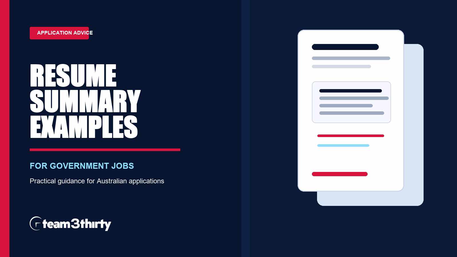 Resume summary examples for Australian government jobs