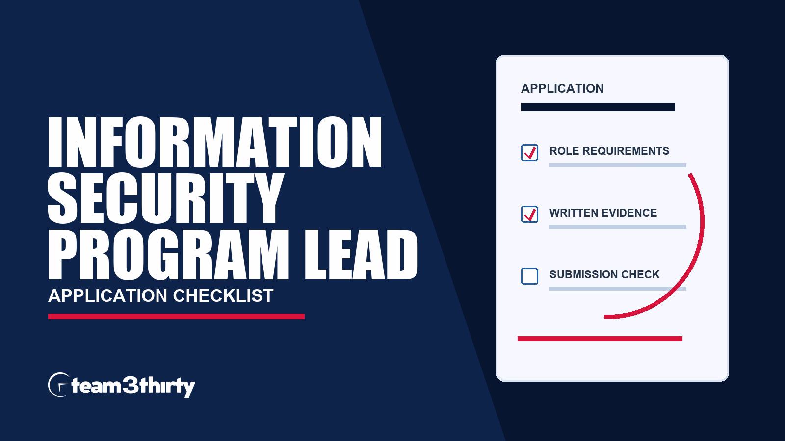 How to apply for Information Security Program Lead
