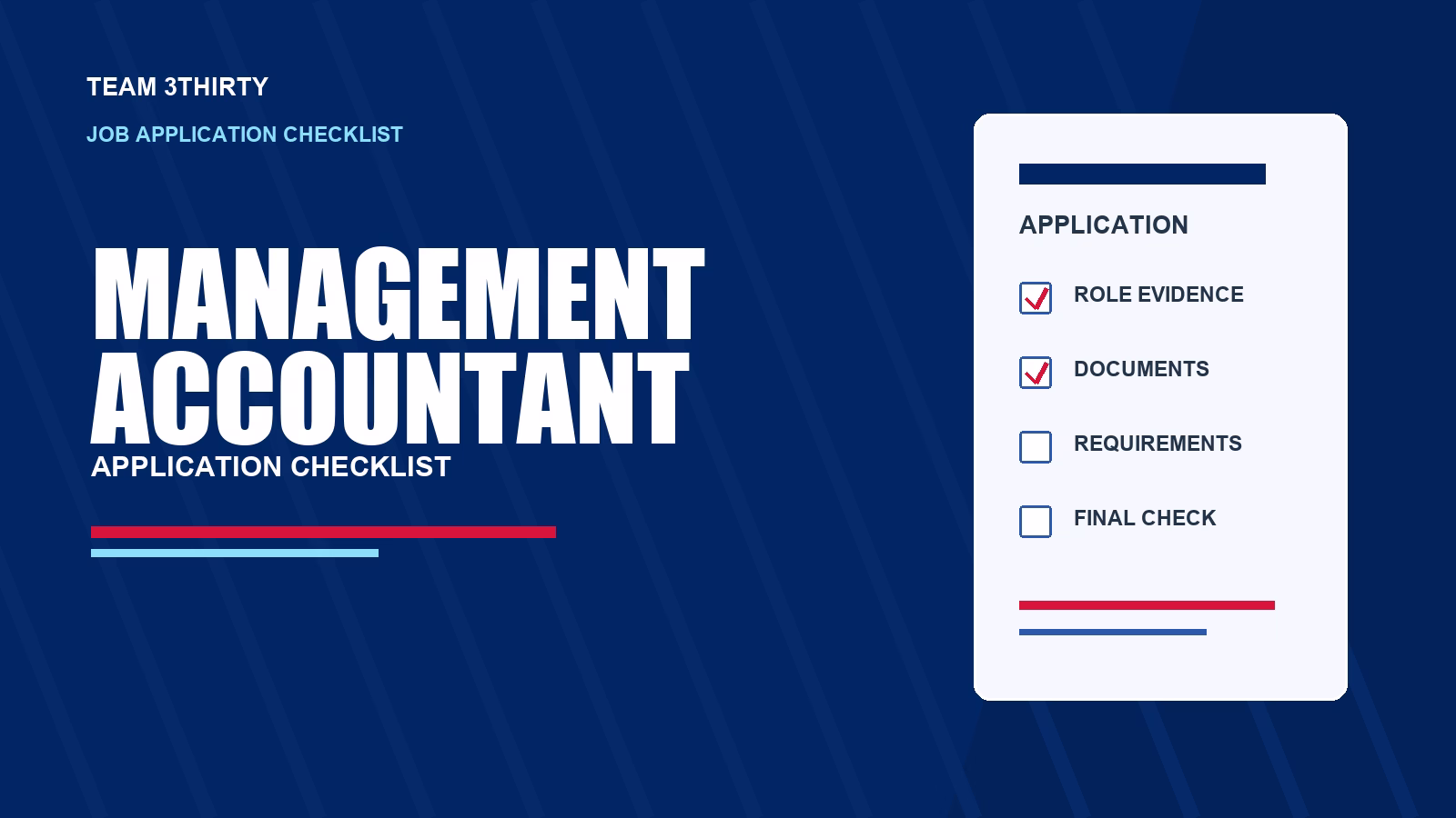 Management Accountant Application Checklist: Budget Evidence to Prepare