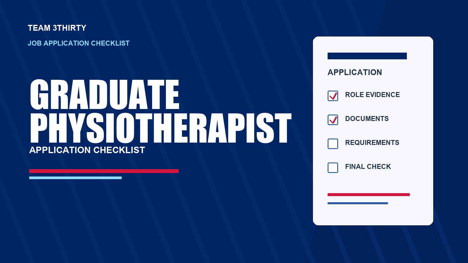 Applying for New Graduate Rotational Physiotherapist? Selection Criteria Checklist