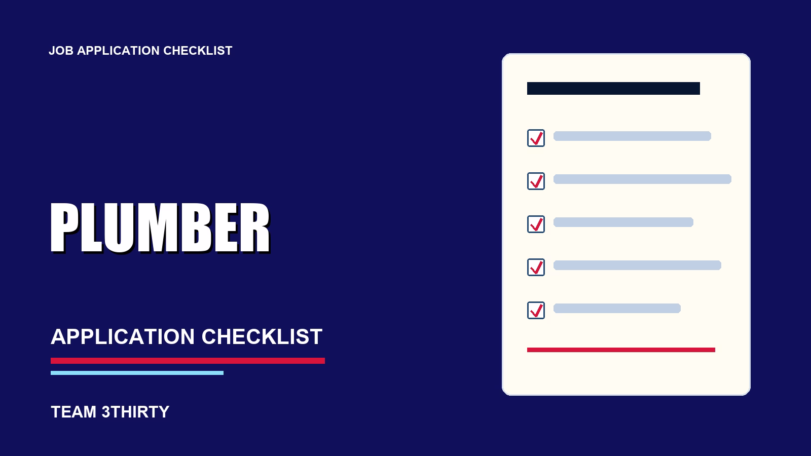 How to apply for Plumber