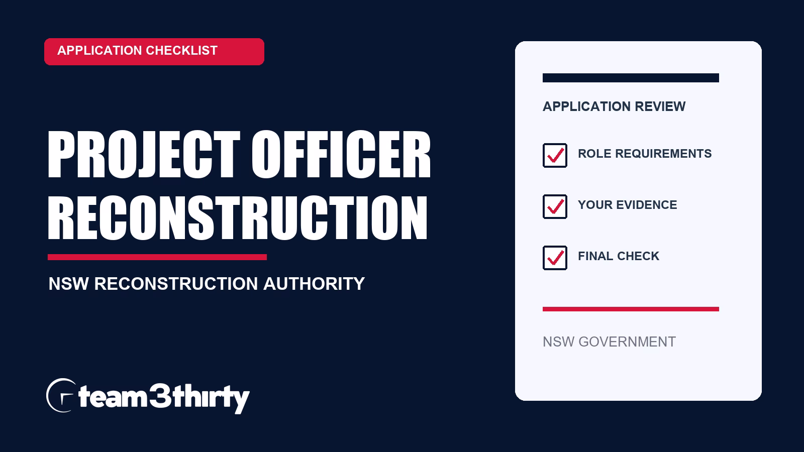 How to apply for Project Officer, Reconstruction Delivery