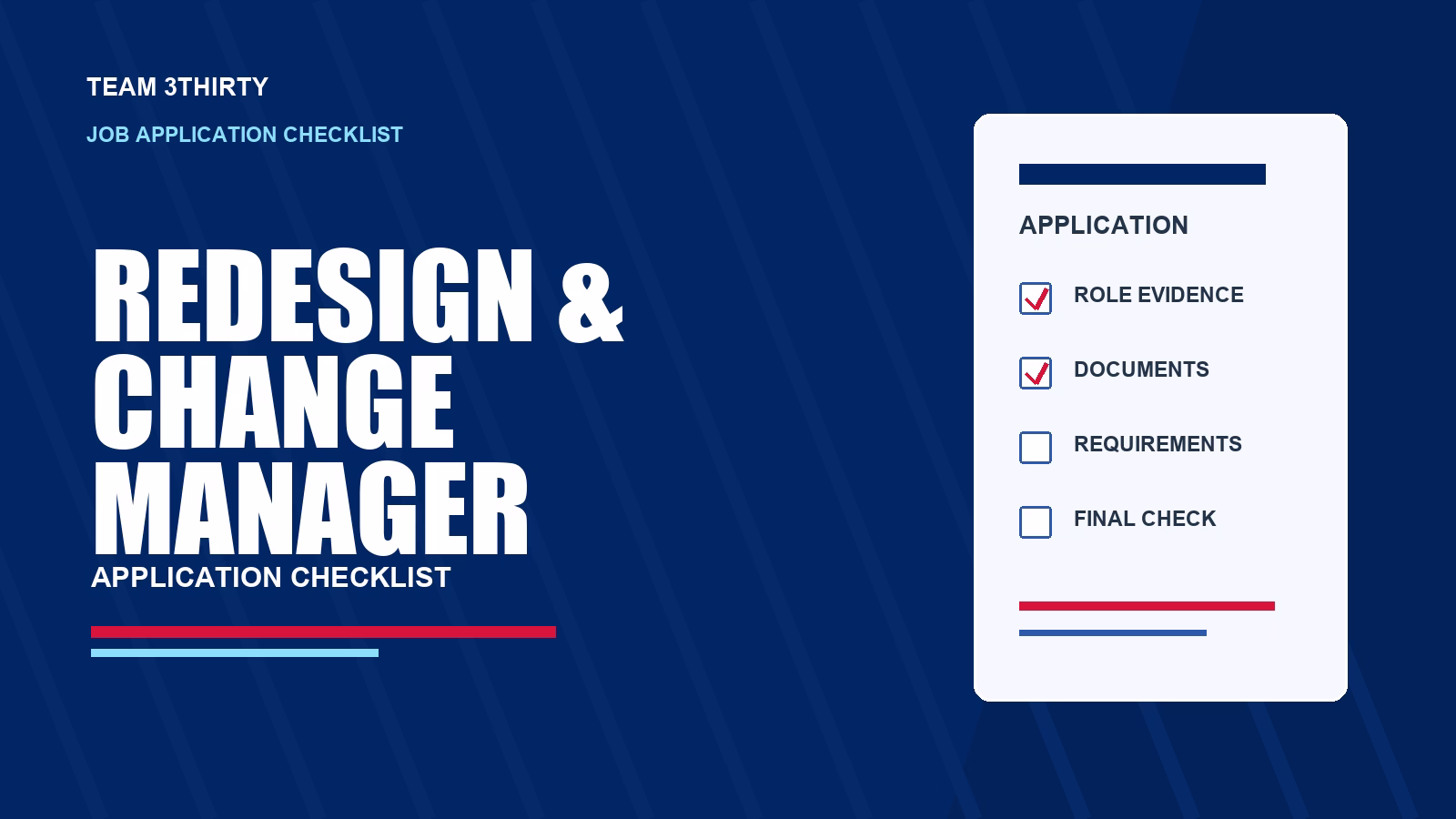 How to apply for SCHN Redesign & Change Manager