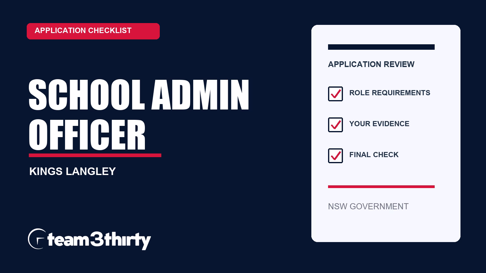 How to apply for School Administrative Officer
