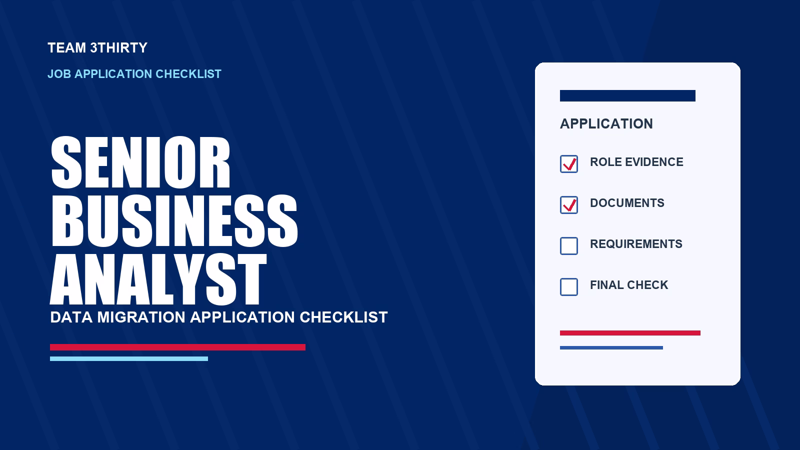 How to apply for Senior Business Analyst, Data Migration