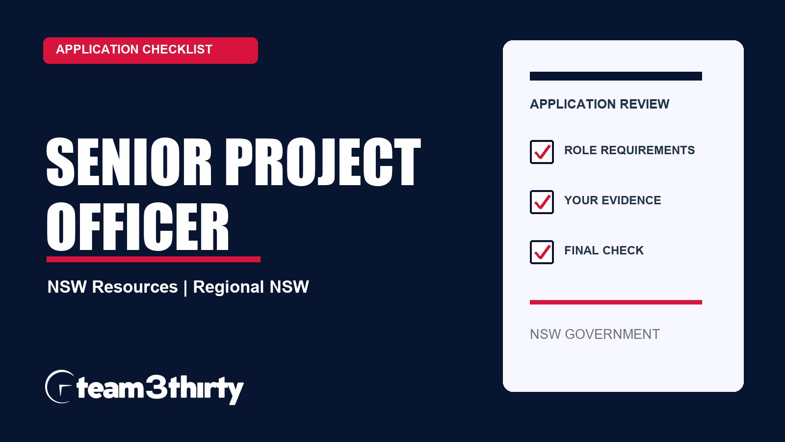 How to apply for Senior Project Officer