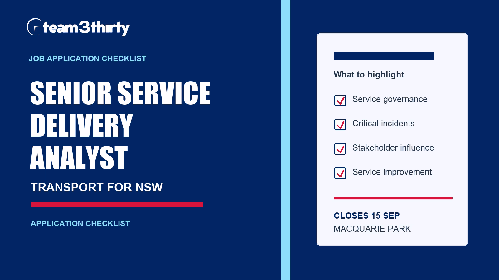How to apply for Senior Service Delivery Analyst