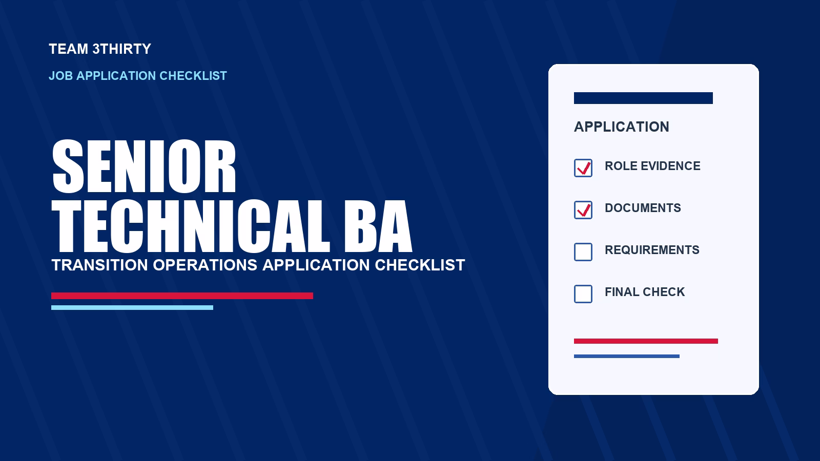 How to apply for Senior Technical Business Analyst, Transition Operations (Temporary opportunity up to 16 months)