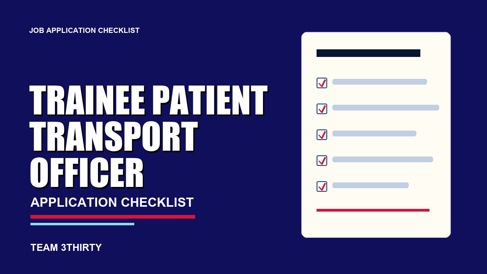 How to apply for Trainee Patient Transport Officer