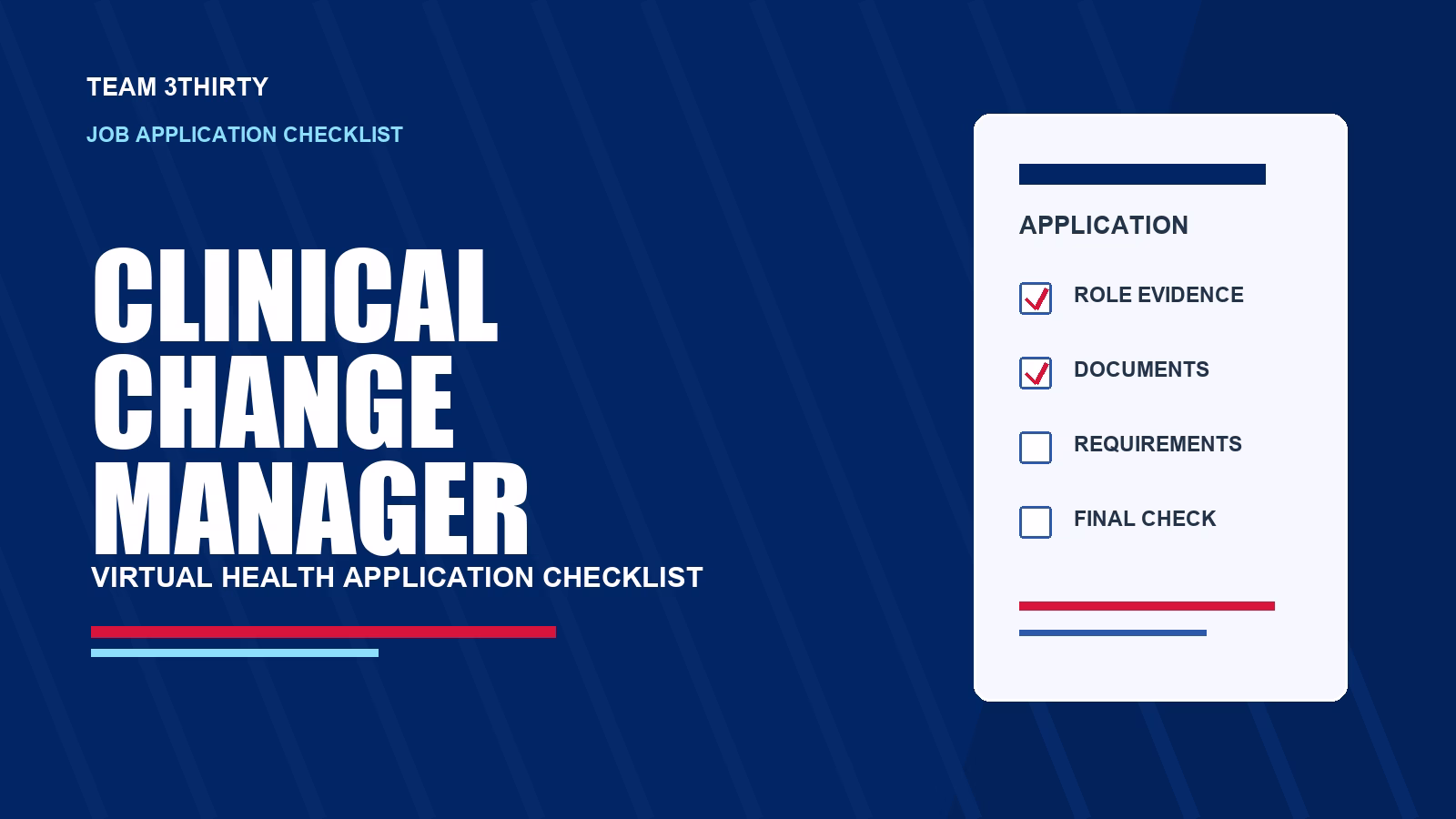 How to apply for Virtual Health Clinical Change Manager